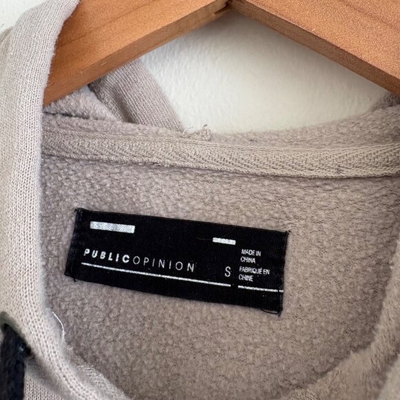 Public Opinion Long Sleeve Pullover Hooded Jacket Tan Men’s Size S - Picture 9 of 10